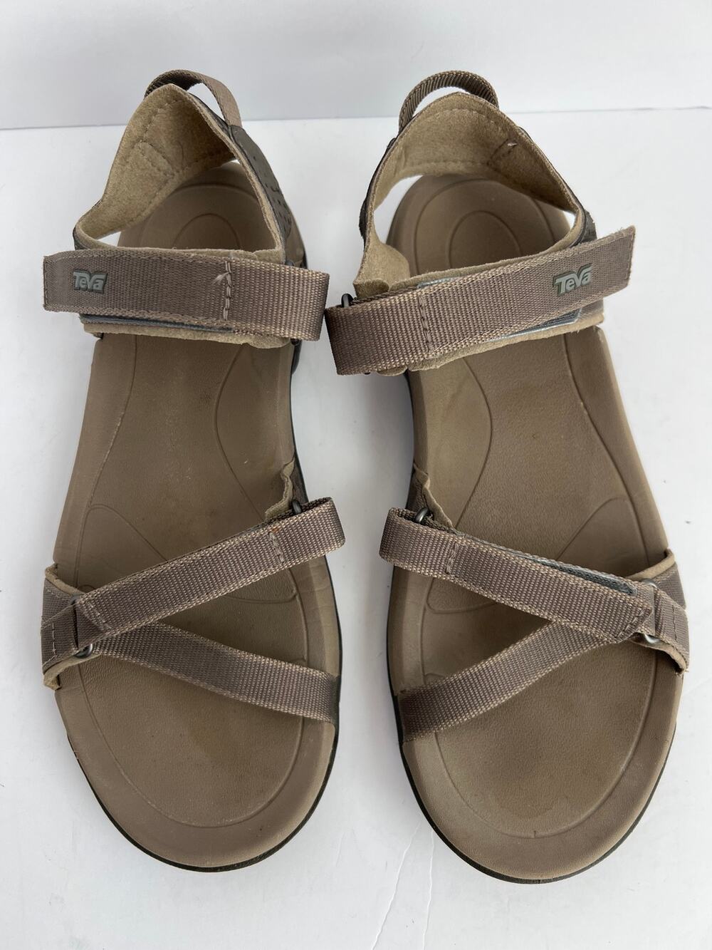 Teva Verra Bungee Cord Taupe Brown Sport Hiking Strappy Sandals Women Size 6